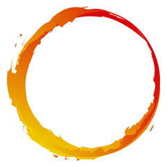Aufkleber - Orange, yellow grungy, grunge circle for blaze, burn, fire concepts. Vector design