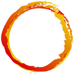 Aufkleber - Orange, yellow grungy, grunge circle for blaze, burn, fire concepts. Vector design