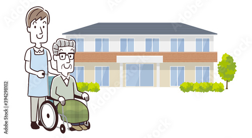 ベクターイラスト素材 老人ホームに入居するシニア男性とスタッフの男性 Buy This Stock Vector And Explore Similar Vectors At Adobe Stock Adobe Stock