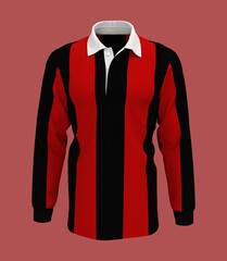 Striped rugby shirt, 3d rendering, 3d illustration