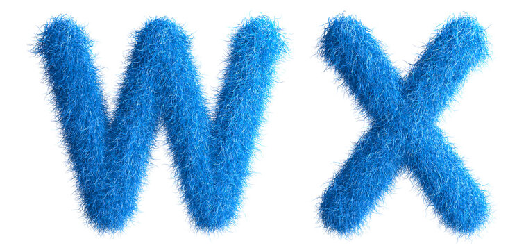 Alphabet made from fur, fur font, 3d alphabet. 3d illustration.