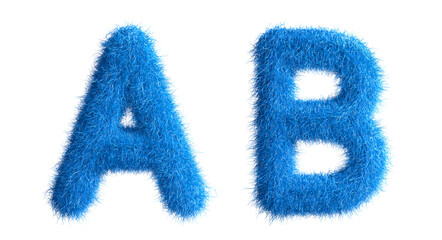 Poster - Alphabet made from fur, fur font, 3d alphabet. 3d illustration.