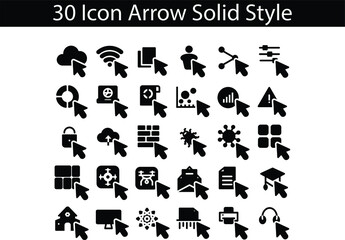 Sticker - 30 Icon Pointer Solid Style for any purposes website mobile app presentation