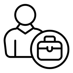 Poster - Mentor suitcase icon. Outline mentor suitcase vector icon for web design isolated on white background