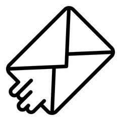 Poster - Delivery email icon. Outline delivery email vector icon for web design isolated on white background
