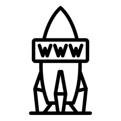 Poster - Rocket internet speed icon. Outline rocket internet speed vector icon for web design isolated on white background