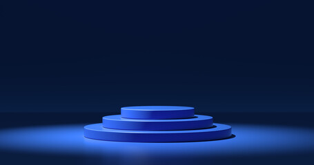 Aufkleber - Blank round blue platform for product advertising