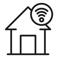 Poster - House wifi icon. Outline house wifi vector icon for web design isolated on white background