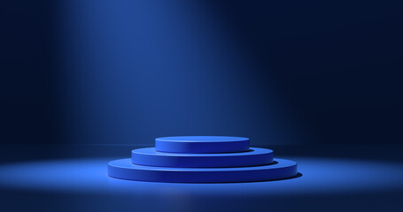 Aufkleber - Blank round blue platform for product advertising