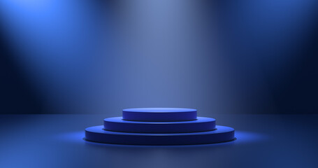 Aufkleber - Blank round blue platform for product advertising