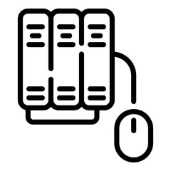 Poster - Online files icon. Outline online files vector icon for web design isolated on white background