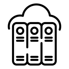 Poster - Cloud files icon. Outline cloud files vector icon for web design isolated on white background