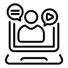 Poster - Webinar school icon. Outline webinar school vector icon for web design isolated on white background