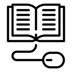 Poster - Online book icon. Outline online book vector icon for web design isolated on white background
