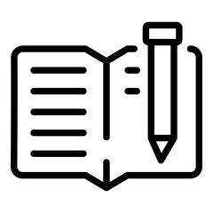 Poster - Open book icon. Outline open book vector icon for web design isolated on white background