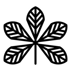 Wall Mural - Garden chetnut leaf icon. Outline garden chetnut leaf vector icon for web design isolated on white background