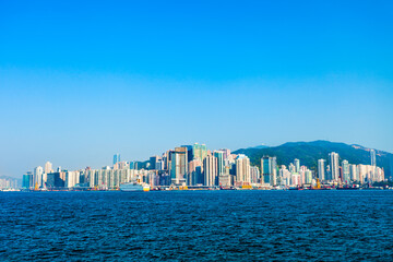 Wall Mural - Hong Kong city skyline, China