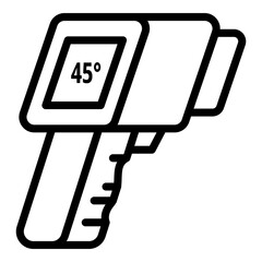 Poster - Gun thermometer icon. Outline gun thermometer vector icon for web design isolated on white background