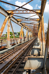 Canvas Print - Pont de chemin de fer à Hanoï, Vietnam