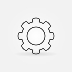 Poster - cog wheel vector concept simple icon or symbol in thin line style