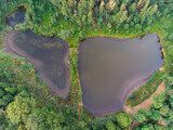 Fototapeta  - Ponds view from the drone