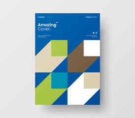 Abstract corporate identity report cover. Geometric vector business presentation design layout. Amazing company illustration brochure template.