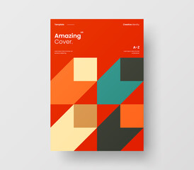 Abstract corporate identity report cover. Geometric vector business presentation design layout. Amazing company illustration brochure template.