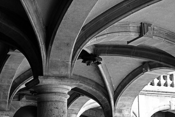 Ceiling of the old town hall in the city of Geneva, Switzerland