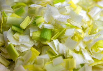 leeks in small pieces