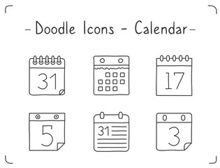 Canvas Print - Calendar Doodle Icons