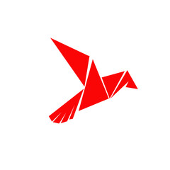 Sticker - Origami bird logo icon design template