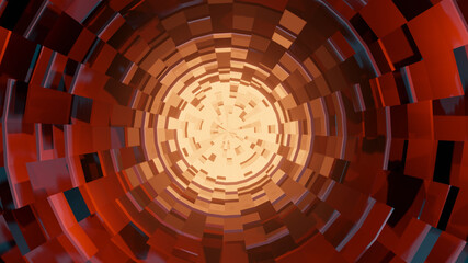 Wall Mural - illustration graphic of a colorful 3d sci-fi object with glowing energy light at center.