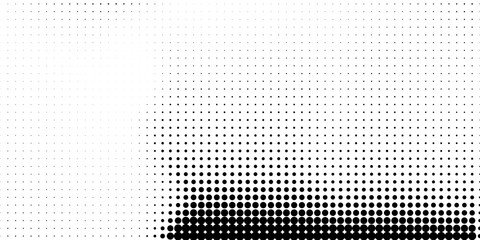 Aufkleber - Halftone in abstract style. Geometric retro banner vector texture. Modern print. White and black background. Light effect.