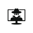 Computer hacker icon design isolated on white background. Vector illustration