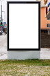 © Ludmila - Street billboard in the city with white background for placing commercial advertisements, images, text.