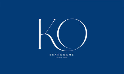 Alphabet letters Initials Monogram logo KO, OK, K and O