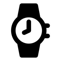 Poster - 
Wrist watch glyph icon, number one inside watch 
