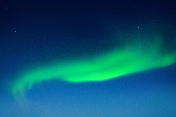 Sticker - night starry sky and northern lights. green aurora borealis