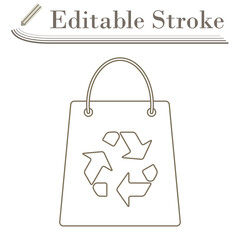 Sticker - Shopping Bag With Recycle Sign Icon