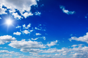 Wall Mural - white clouds in blue sky.