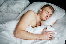Man Sleeping In Bed, Sweden