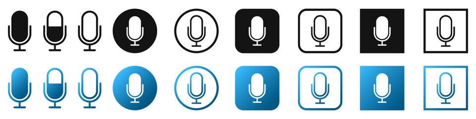 Wall Mural - microphone icons set. microphone sign isolated. vector illustration.