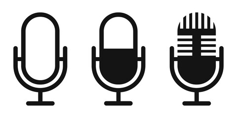 Wall Mural - microphone icon. black sign of microphone. vector illustration.