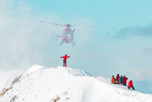 Winter Helicopter Mountain Rescue