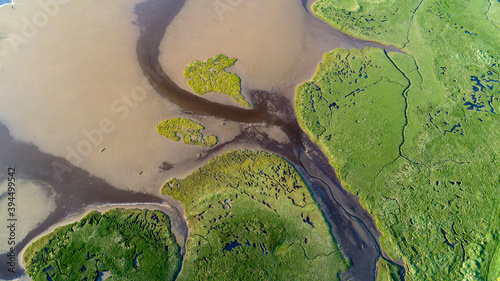 Fotografía Findhorn Estuary tidal outlet shapes and patterns