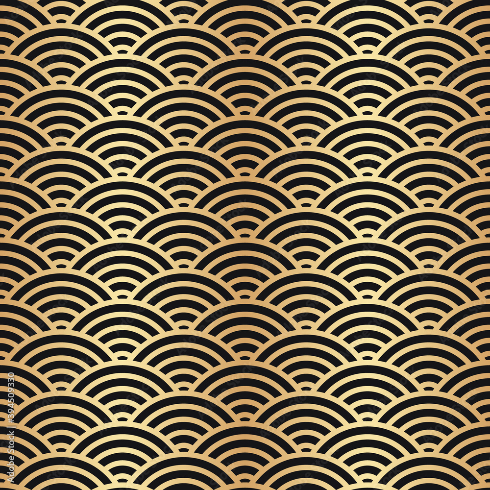 Gold seamless pattern. Chinese and Japanese background. Asian oriental ...
