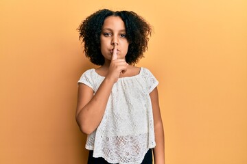 Sticker - Hispanic little girl wearing casual clothes bored yawning tired covering mouth with hand. restless and sleepiness.