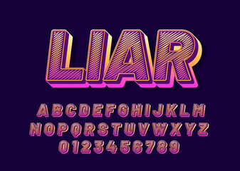 Fototapete - 3d urban hype text effect. Font alphabet custom styles. Typography for poster headline .