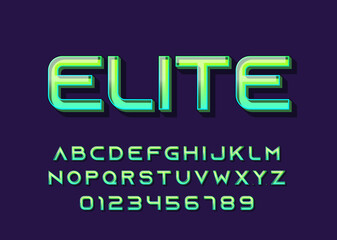 Poster - Modern alphabet gaming style text effect