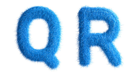 Poster - Alphabet made from fur, fur font, 3d alphabet. 3d illustration.